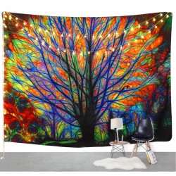 Colorful Tree Wall Hanging Tapestry Backdrop Decor Landscape Blanket Home Living Room Office Art Wall Ornament Supplies
