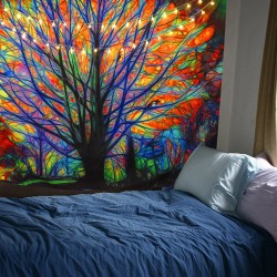 Colorful Tree Wall Hanging Tapestry Backdrop Decor Landscape Blanket Home Living Room Office Art Wall Ornament Supplies