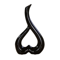 Heart Shape Creative Ceramic Flower Vase Home Decor Wedding Festival Office Desktop Decoration  Black