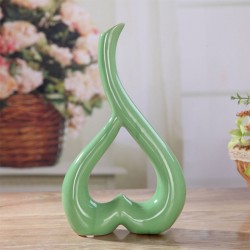 Heart Shape Creative Ceramic Flower Vase Home Decor Wedding Festival Office Desktop Decoration  Green