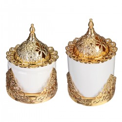 Arabian Style Ceramic Metal Incense Burner Holder Eid Home Office Room