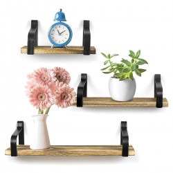 3Pcs Set Wall Mounted Storage Rack Floating Shelves Hanging Storage Display Rack Decor for Bedroom Office Bathroom