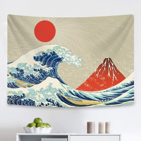 Wall Hanging Tapestry Polyester Great Wave Mount Fuji Mountain Pattern Tapestry For Dorm Bedroom Living Room Decoration Wall Hanging Tapestry Polyester Great Wave Mount Fuji Mountain Pattern Tapestry For Dorm Bedroom Living Room Decoration